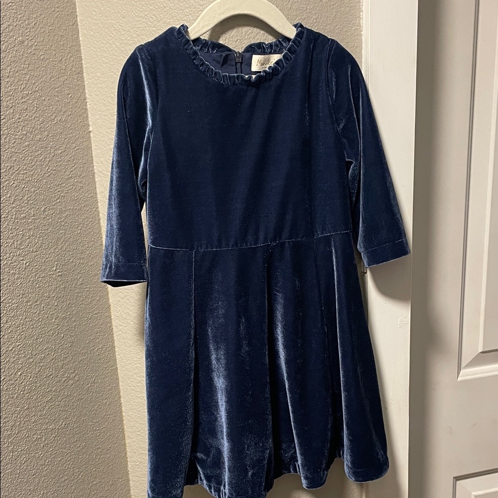Mini Boden Midnight Blue Velvet Dress